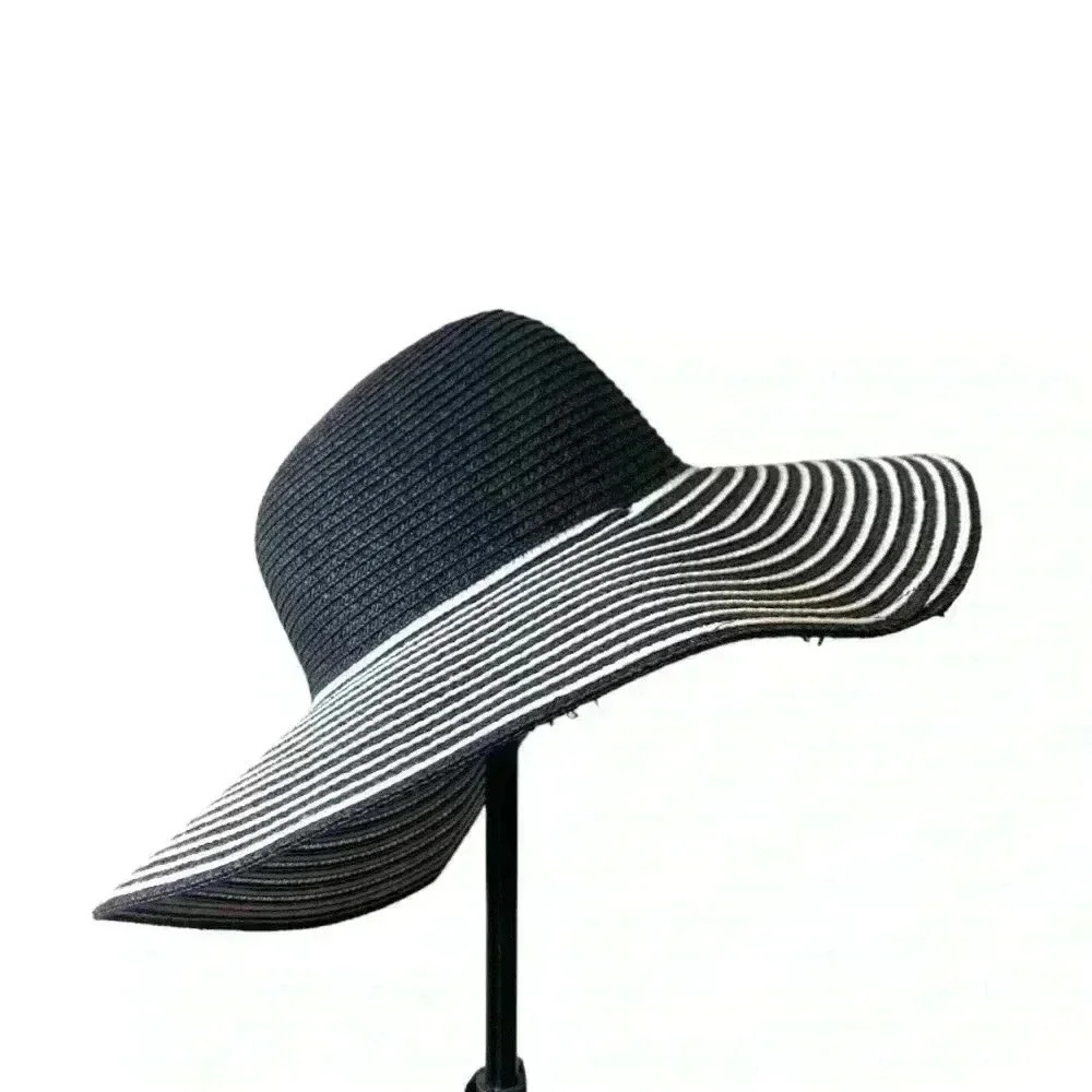 Cruise Club packable, black and white sun hat